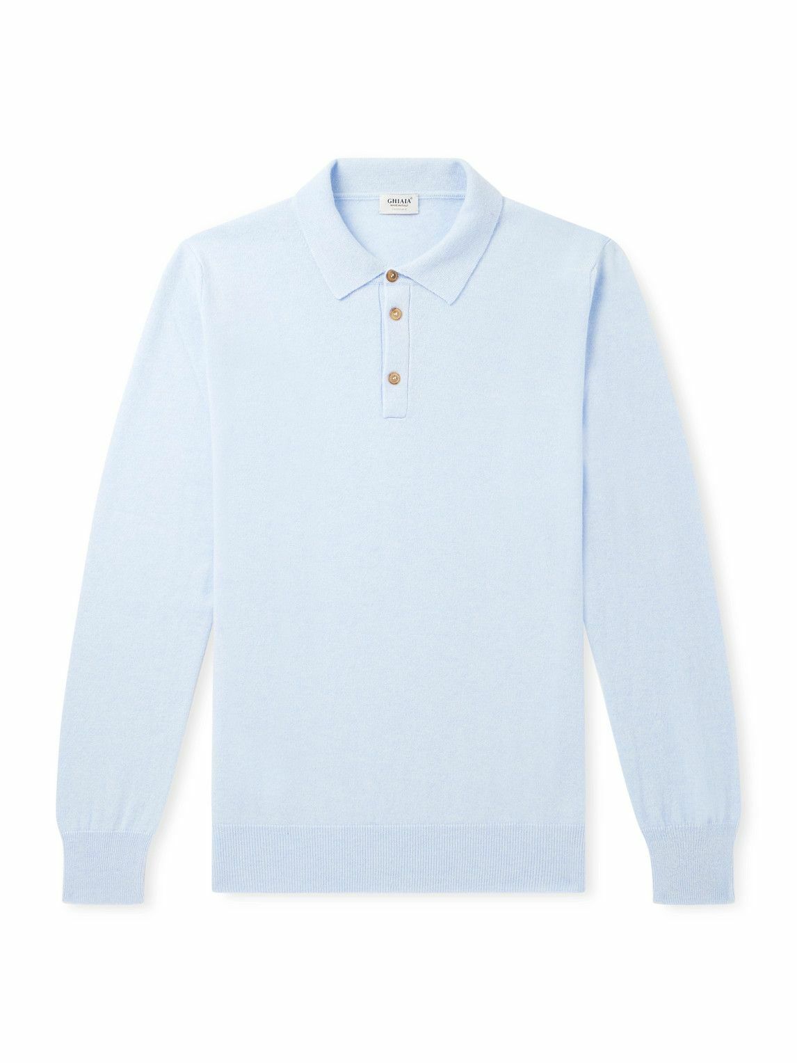 Ghiaia Cashmere - Cashmere Polo Shirt - Blue