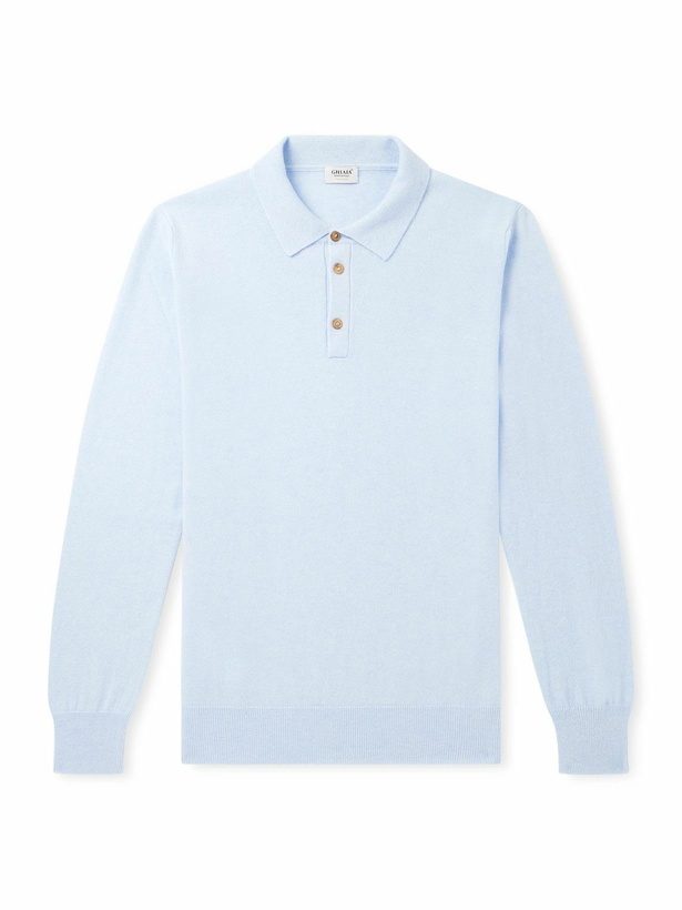 Photo: Ghiaia Cashmere - Cashmere Polo Shirt - Blue
