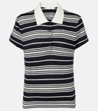 Frame Striped linen-blend polo shirt