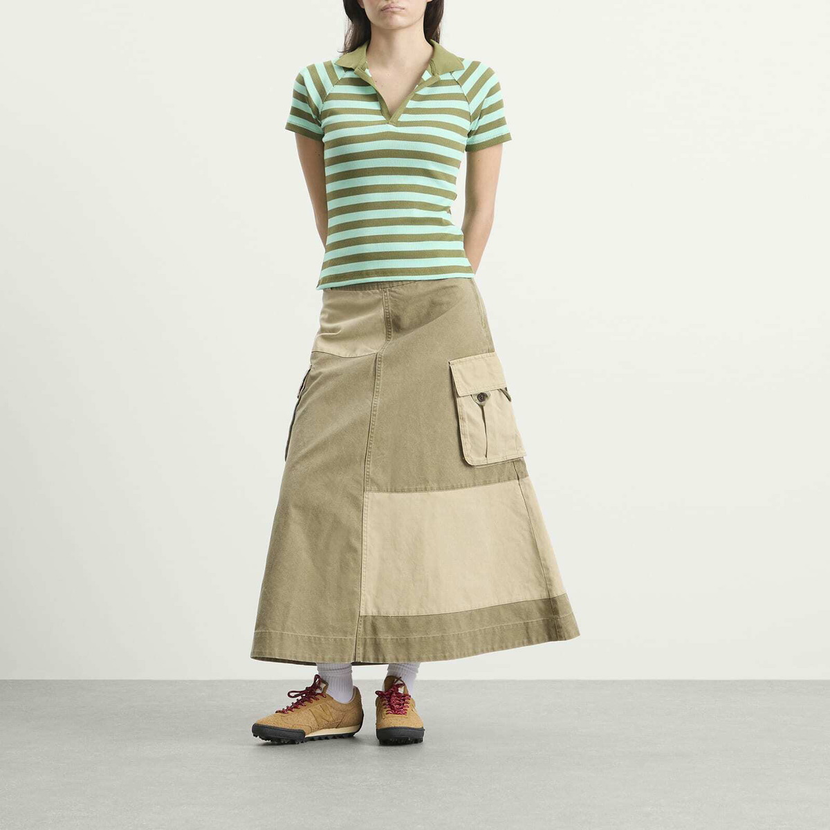 Damson Madder Women's Delphi Polo Top in Green