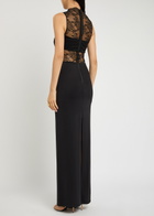 Alice + Olivia Nichol Lace and Satin Maxi Dress Black
