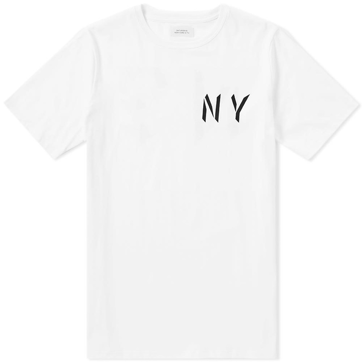 Photo: Saturdays NYC Bevelled Logo Tee White