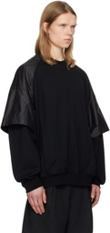 Juun.J Black Nylon Dual Layer Sweatshirt