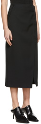 System Black Wool Midi Skirt