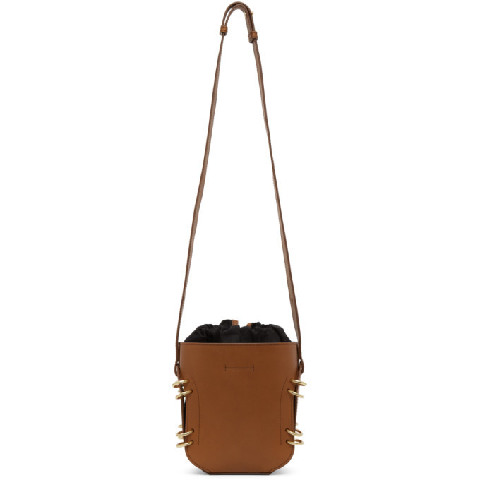 See by Chloe tan leather cross store body bucket bag