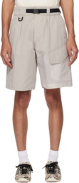 Y-3 Beige UT Wideleg Cargo Shorts