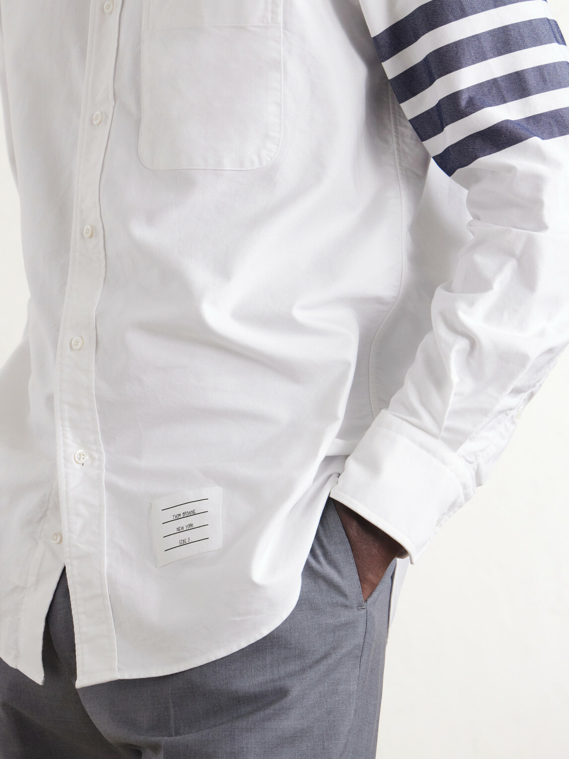 Thom Browne - Striped Cotton Shirt - White