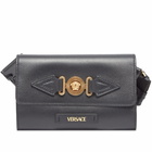 Versace Men's Medusa Head Belt Bag in Black/Gold