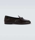 Rubinacci Marfy croc-effect leather loafers