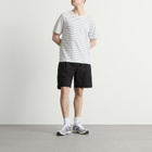 Folk Men's Relaxed Assembly Shorts in Black Seersucker