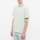 Armor-Lux Men's Fine Stripe T-Shirt in Hope Green/White