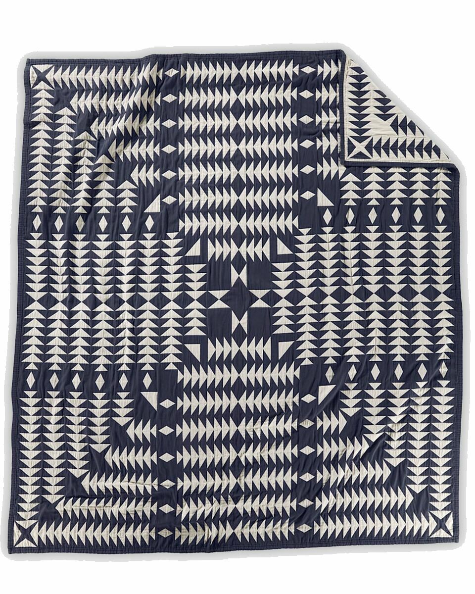 Photo: Pendleton Organic Cotton Matelasse Twin Blue - Mens - Textile