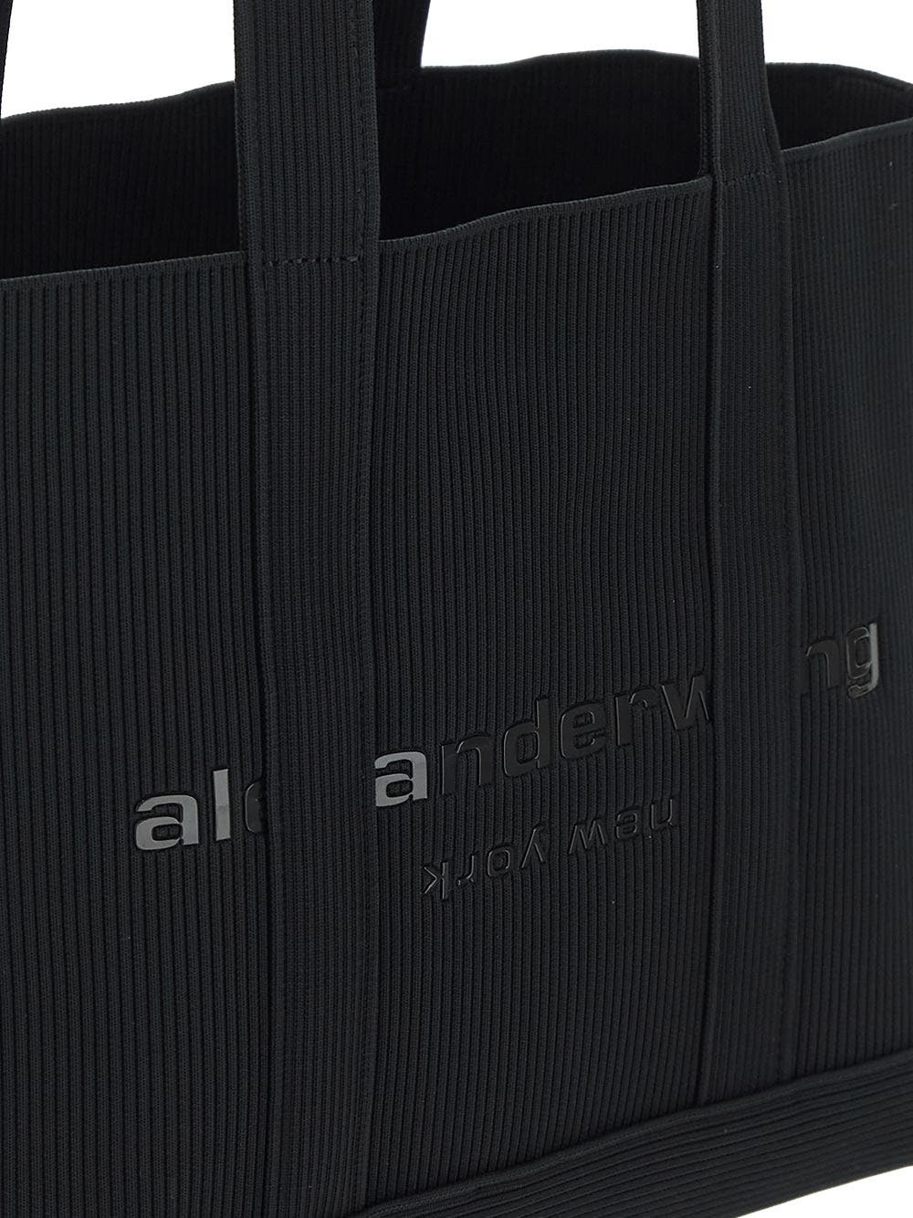 トートバッグ Alexander Wang Ryan Large Handbag - Mesh - Black RYAN LARGE BAG IN RIBBED KNIT in BLACK | alexanderwang®