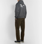 AFFIX - Logo-Print Fleece-Back Cotton-Jersey Hoodie - Gray