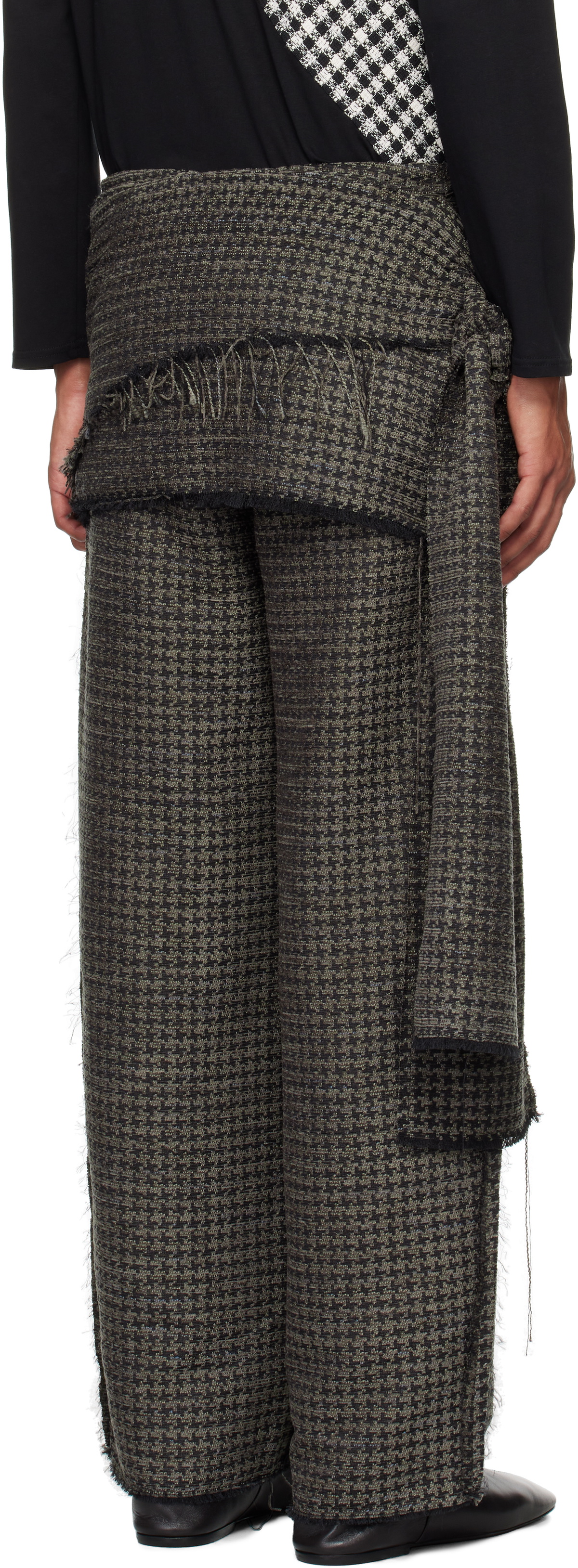 STRONGTHE Black Tied Sarong Trousers