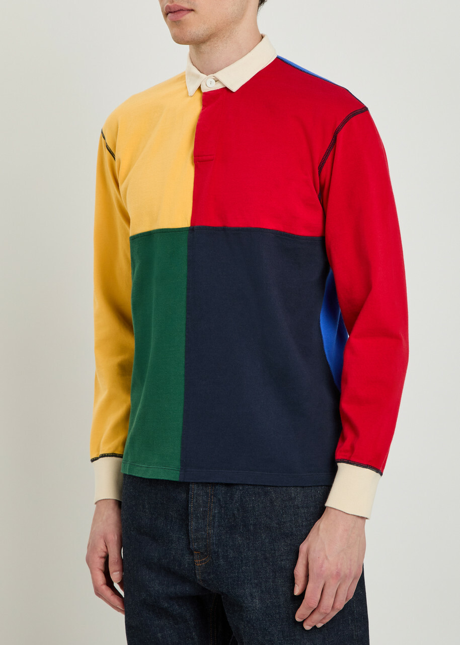 Drake's Colour-blocked Cotton Rugby top Multicoloured 1