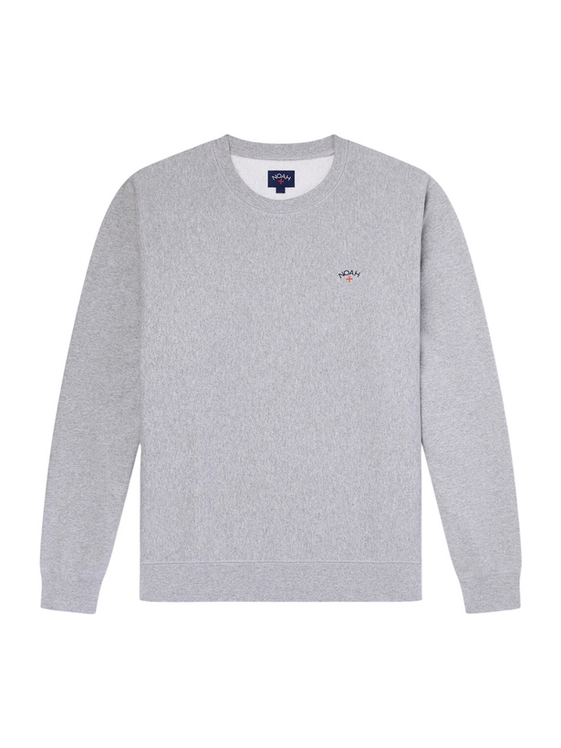 Photo: Noah - Logo-Embroidered Cotton-Jersey Sweatshirt - Gray
