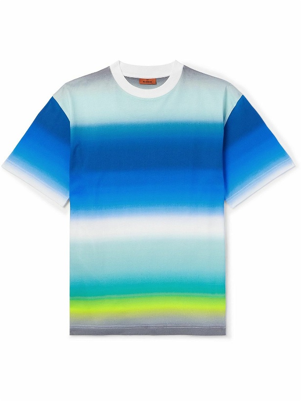 Photo: Missoni - Striped Cotton-Jersey T-Shirt - Blue