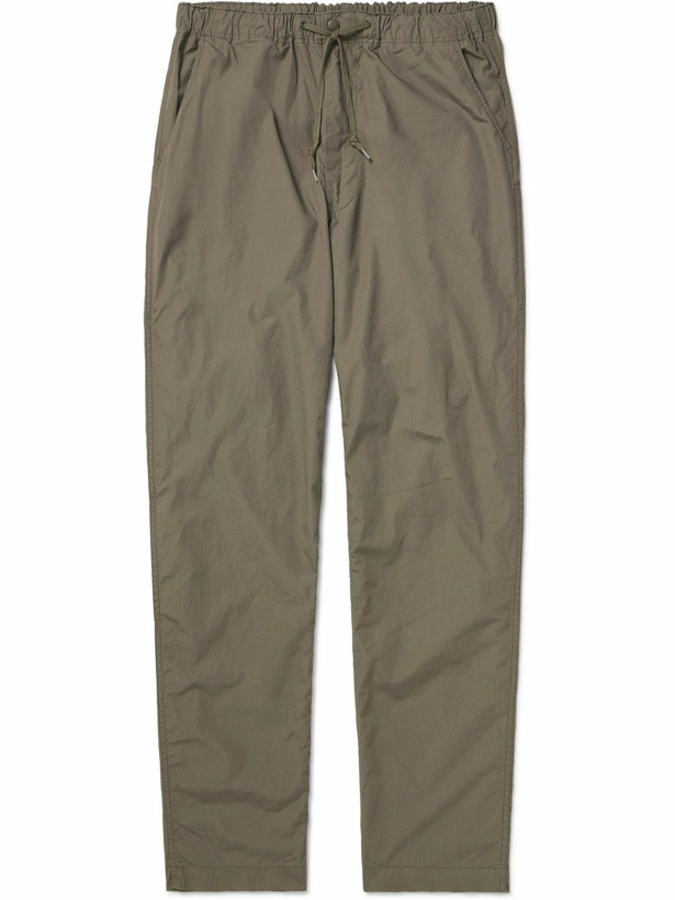 Photo: OrSlow - New Yorker Tapered Cotton Drawstring Trousers - Green
