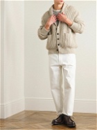 Oliver Spencer - Orkney Shawl-Collar Ribbed Wool-Blend Cardigan - Neutrals
