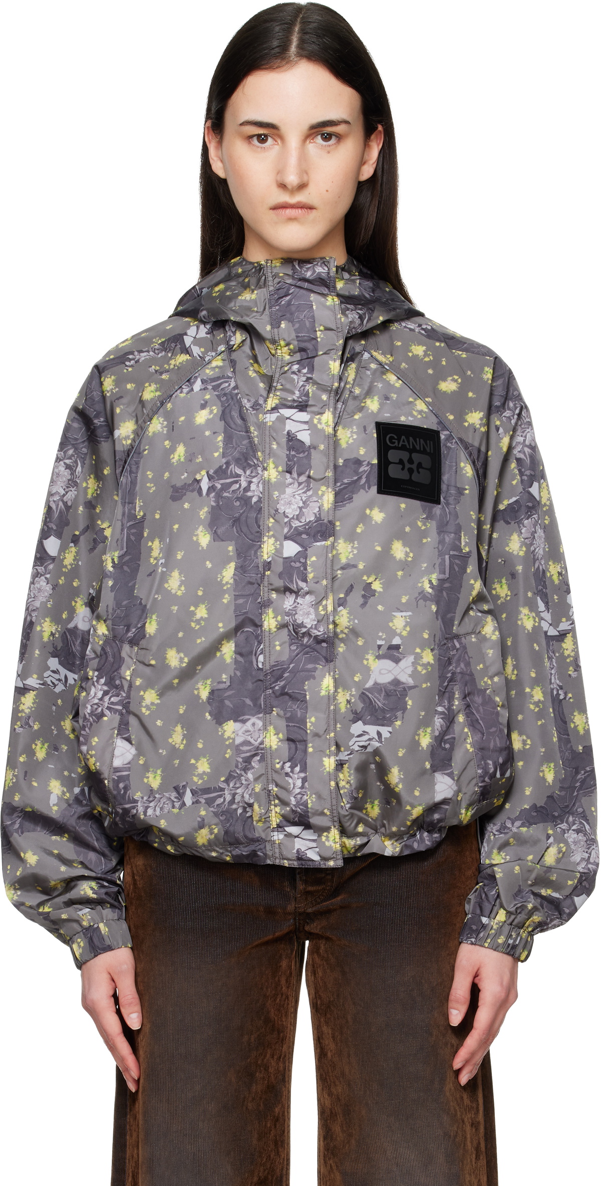 GANNI Gray Flowers Jacket