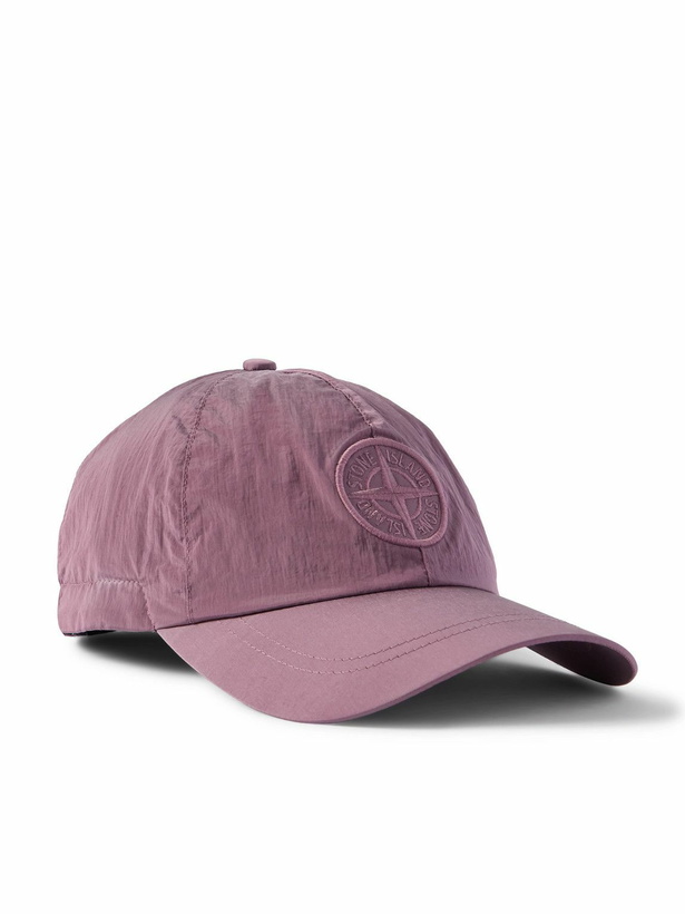 Photo: Stone Island - Logo-Appliquéd Crinkled-ECONYL® Cap - Purple
