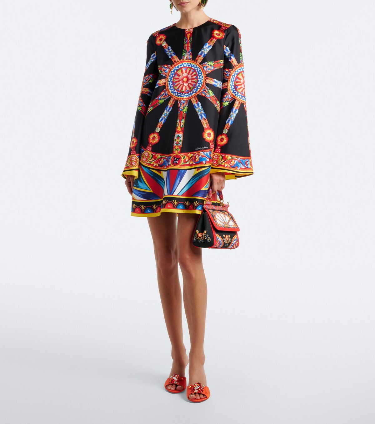 Dolce&Gabbana Carretto silk twill kaftan