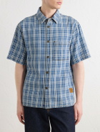 Burberry - Logo-Appliquéd Checked Denim Shirt - Blue