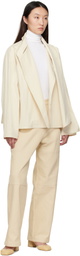 LE17SEPTEMBRE Beige Cotton Twill Work Trousers
