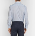 Brioni - Light-Blue Slim-Fit Striped Cotton Shirt - Blue