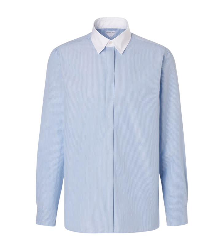 Photo: Bottega Veneta Pinstripe cotton poplin shirt