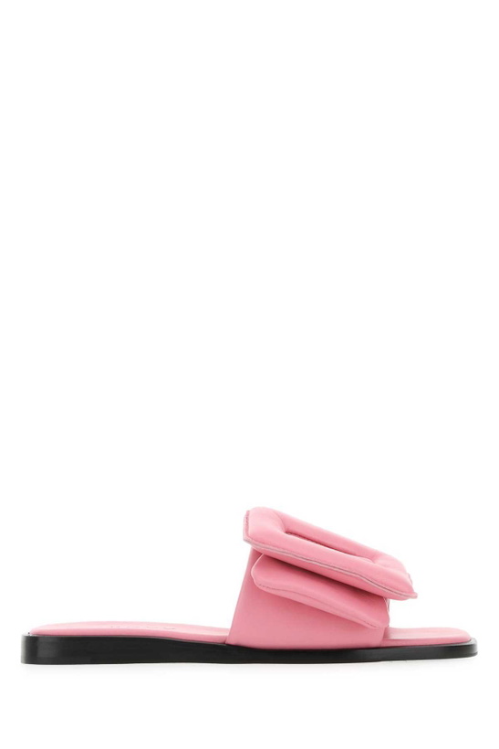 Photo: BOYY Pink Leather Puffy Slippers