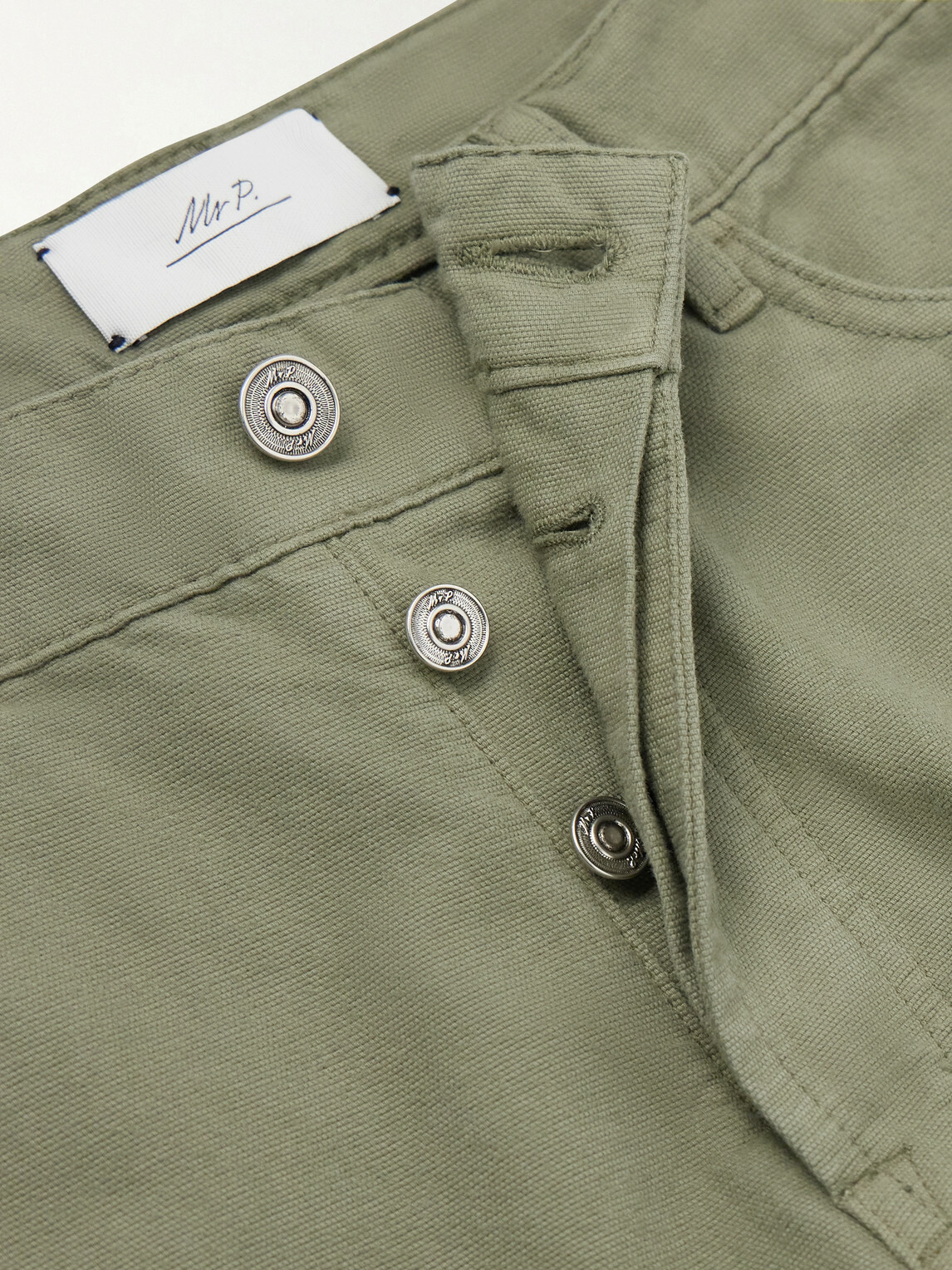 Mr P. - Edward Straight-Leg Linen Trousers - Green