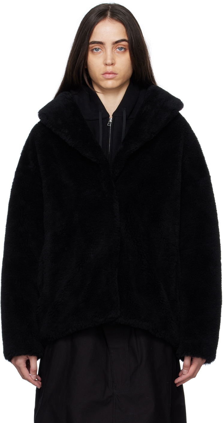 Yves Salomon - Meteo Black Shawl Collar Jacket