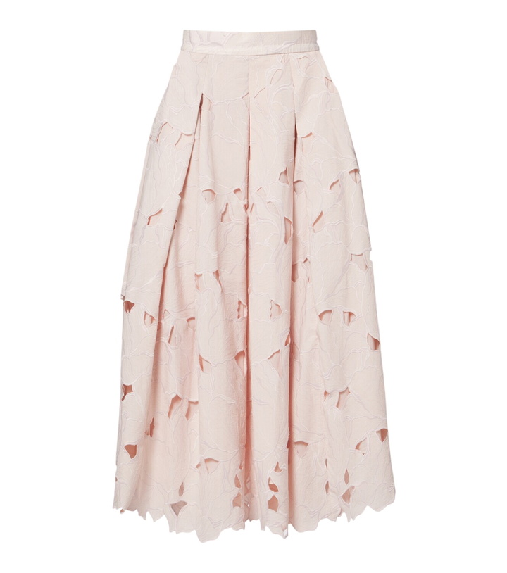 Photo: Erdem Cutout floral pleated midi skirt