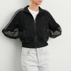 Adidas Women's Adicolor Denim Track Top in True Black Denim
