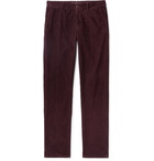 Incotex - Blue Slim-Fit Stretch Cotton-Corduroy Trousers - Burgundy