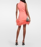 Safiyaa Ratana feather-trimmed crêpe minidress