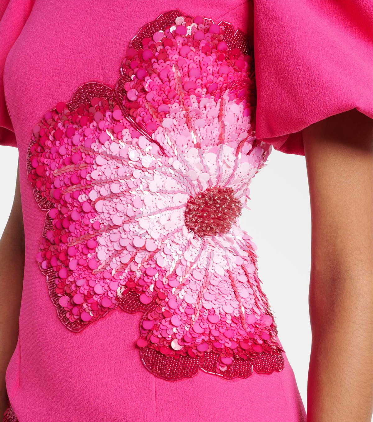 Rebecca Vallance Layana puff-sleeve embellished midi dress