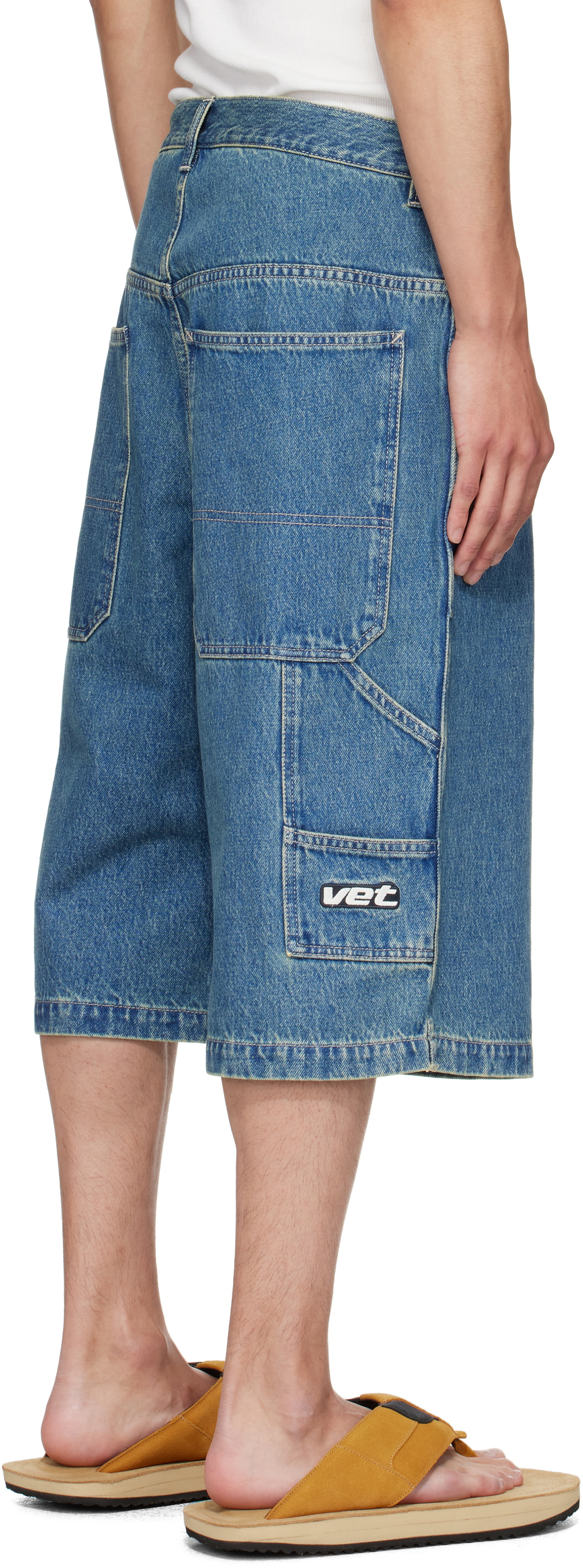 VETEMENTS Blue Hip-Hop Denim Shorts