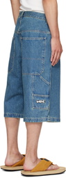 VETEMENTS Blue Hip-Hop Denim Shorts