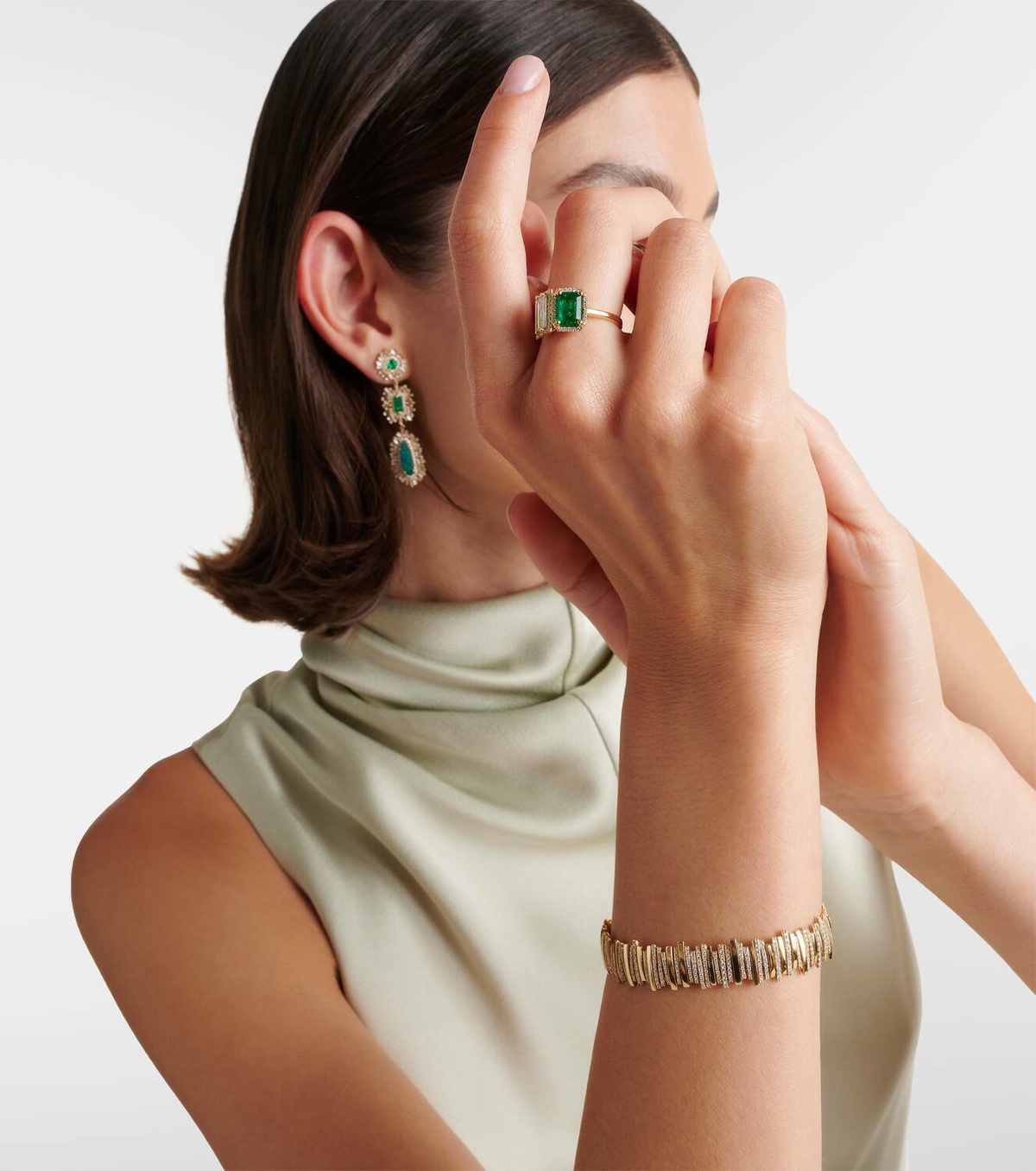 Suzanne Kalan Classic 18kt gold bracelet with diamonds