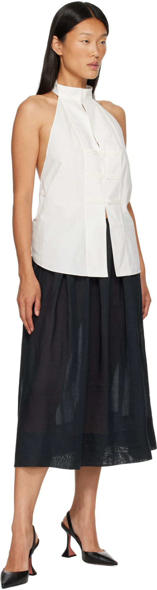 St. Agni Black Transparent Midi Skirt