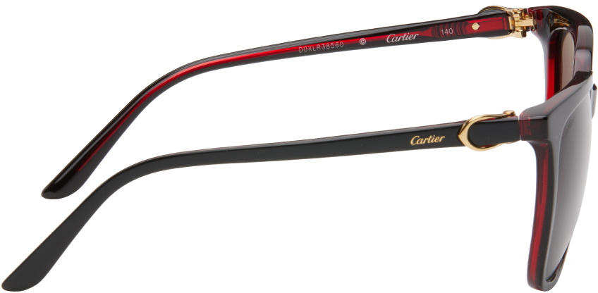 Cartier Black & Red Square Sunglasses Cartier