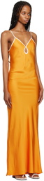 Pushbutton Yellow Keyhole Maxi Dress