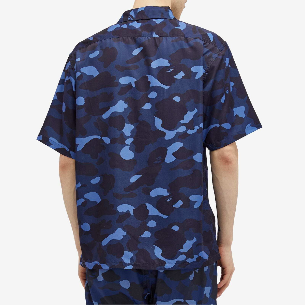 A Bathing Ape Men's Colour Camo One Point Vacation Shirt in Navy