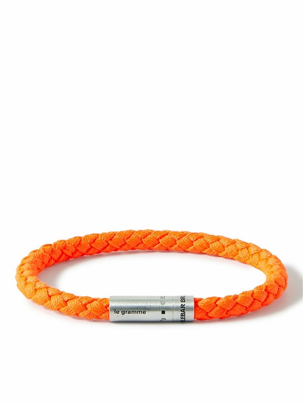 Photo: Le Gramme - Orlebar Brown 7g Braided Cord and Sterling Silver Bracelet - Orange
