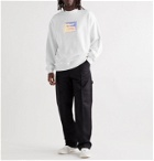 ACNE STUDIOS - Forba Oversized Iridescent Logo-Detailed Loopback Cotton-Jersey Sweatshirt - White