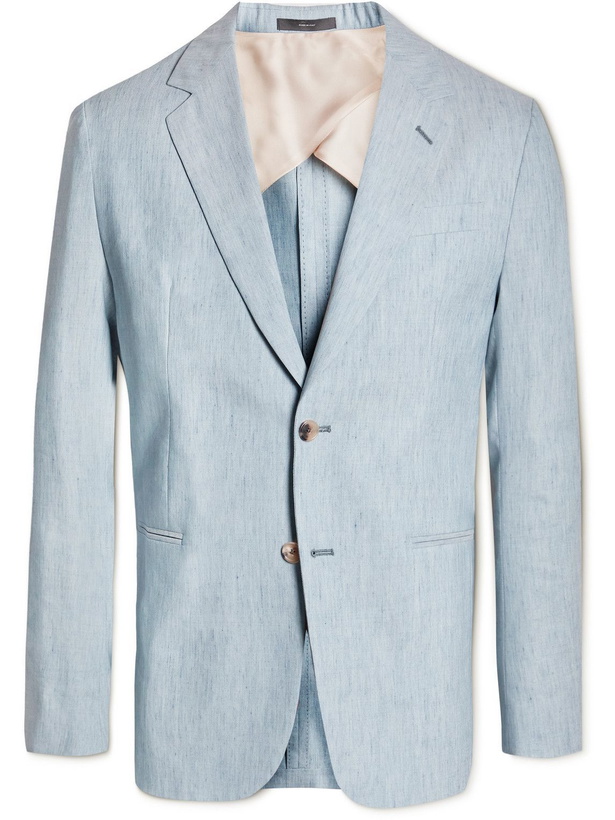 Photo: Paul Smith - Virgin Wool, Linen and Silk-Blend Suit Jacket - Blue