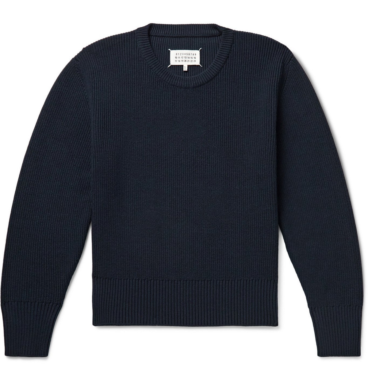 MAISON MARGIELA - Ribbed Cotton and Wool-Blend Sweater - Blue